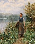 Daniel Ridgeway Knight The fishman wife oil on canvas